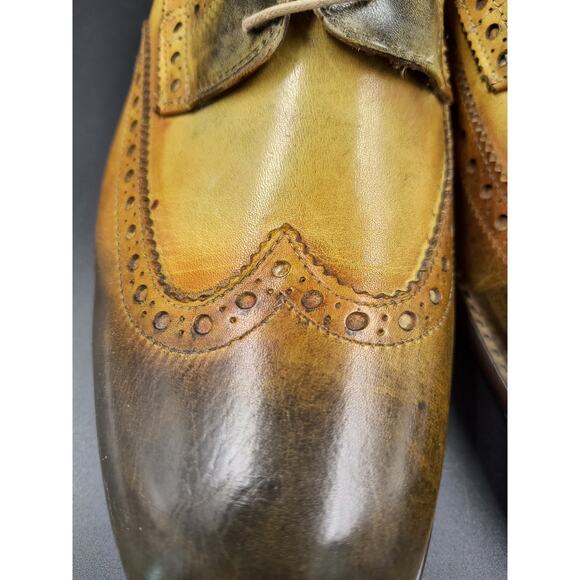 Men\'s Italian Leather Il Calzolaio Wing Tip Dress Shoes - Vero Cuoio - size 45 main image 6